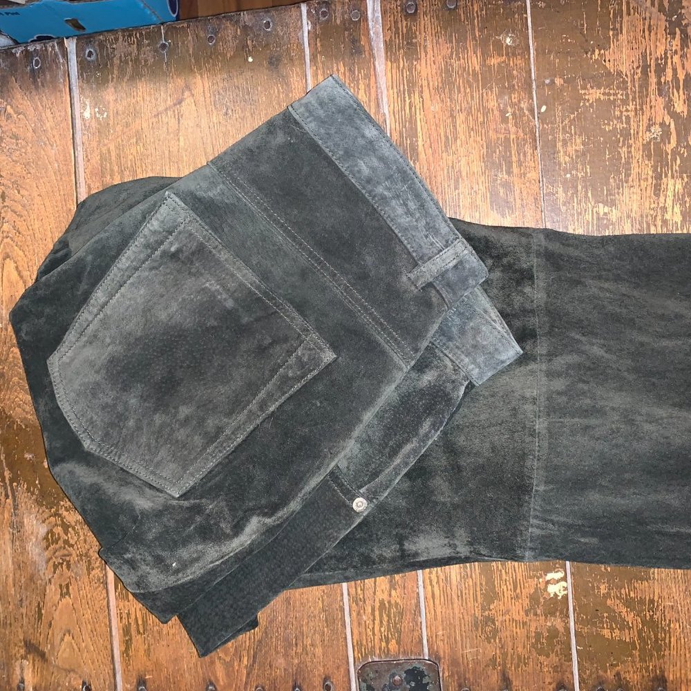 Suede Slacks , St. John's Bay- Dark Moss Green